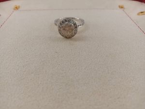 Anillo de compromiso Halo para mujer, diamante de corte redondo de 2,12 quilates, oro blanco real de 14k, moderno - Product Image 5