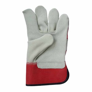 Gants de tronçonneuse résistants aux coupures en cuir de chèvre main gauche tronçonneuse sécurité Durable Duty gants de travail lourds noir rouge - Product Image 6
