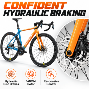 Bicicleta de Carreras Ligera de Carbono con Frenos de Disco Hidráulicos, Bicicleta de Carretera de 24 Velocidades para Entrenamiento y Ciclismo de Resistencia - Product Image 4