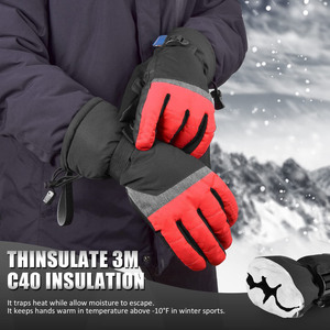 Guantes de esquí de cuero de vaca de alta calidad resistentes al agua funcionales a un precio razonable para snowboard otras actividades al aire libre - Product Image 3
