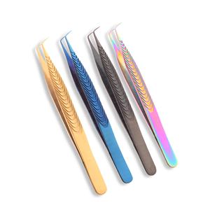 Pinzas de extensión de pestañas de acero inoxidable duraderas Agarre cómodo y fácil control Probado a mano para pestañas individuales - Product Image 1