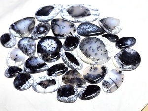 Vente en gros de lot de cabochons en agate d'opale de dendrite naturelle, pierre précieuse de dinde de conception dendritique rare pour la fabrication de bijoux en pierre - Product Image 2