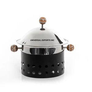 Olla de metal de doble pared, cazuela de diseñador hecha a mano de alta calidad, calentador de alimentos de metal clásico y elegante - Product Image 5