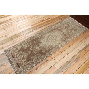 พรมวินเทจสไตล์ตุรกีขนาด 2.7x8.9 ฟุต ลายจุดสีน้ำตาล ทำจากขนสัตว์ - Product Image 2