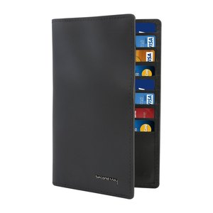 Minimalist <b>RFID</b> Passport <b>Wallet</b> <b>for</b> <b>Men</b>-Genuine Leather Front Pockets Black - Product Image 4