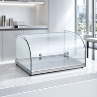 Vitrine de comptoir en verre incurvé pour pâtisseries, présentoir à gâteaux avec cadre métallique thermolaqué, couvercle de présentation de desserts pour la vente au détail