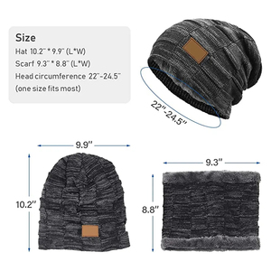 Kit de bonnet d'hiver en tricot côtelé avec logo personnalisé, couleur unie, acrylique de haute qualité, unisexe, bonnet chaud pour l'extérieur, personnalisation d'image - Product Image 5