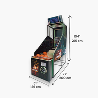 Machine de jeu d'arcade de basket-ball Epic Shooter avec lumières LED et écran HD, reconditionnée