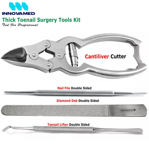 Heavy Duty Chiropody Toenail Clippers for Thick Nails Set of 4 Manual Podiatry Instruments Stainless Steel Nail Care INNOVAMED - Product Image 2