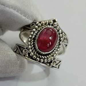 Navya Craft 925 Sterling Silver Boho Jewelry <b>Ring</b> Handmade Carnelian Oval Ruby Inlay <b>Statement</b> Women's Christmas Anniversary - Product Image 1