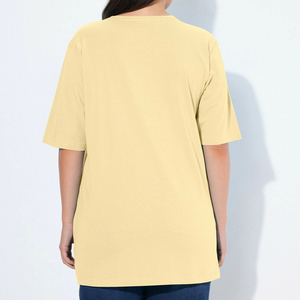 T-shirt de luxe pour femme, 100 % coton épais et couleur unie, personnalisable avec broderie surdimensionnée, idéal pour le fitness – Vente en gros de haute qualité - Product Image 4