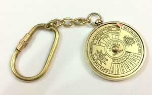 Porte-clés nautique Antique avec roue de bateau en laiton brillant poli personnalisé pour cadeaux promotionnels et d'entreprise fabriqués en inde - Product Image 4