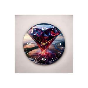 Reloj de pared de mesa de madera con estampado de diamantes coloridos 50cm Producto de regalo silencioso - Product Image 3