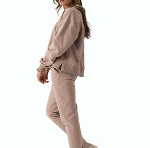 Sweats à capuche imprimés et brodés pour femmes sweat-shirt surdimensionné logo personnalisable en usine épaule tombante 2 pièces - Product Image 4