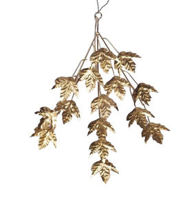 Metal Christmas Decorative Hanging Bunch Gold Vintage Handmade Galvanized Leaf Bunch For Interior Home Hanging Decoration - Product Image 2
