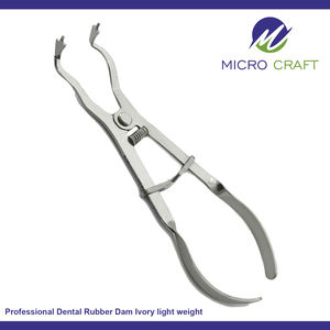 Presa de goma Dental profesional Marfil Abrazadera de peso ligero Acero inoxidable Fabricante de instrumentos personalizados de alta calidad Reutilizable - Product Image 2