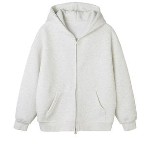 2025 nouvelle mode de haute qualité français Terry Zip hommes sweats à capuche personnalisé Streetwear Full Zip Terry Basics coton mélangé hiver - Product Image 3