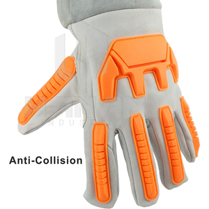 Guantes de trabajo de cuero de vaca de alto rendimiento Venta caliente Guantes de soldadura de protección de manos de seguridad industrial - Product Image 3