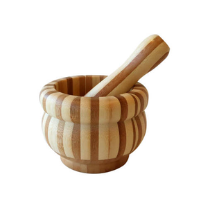 Mortier et pilon en bois personnalisés Mortier et pilon en bois les plus récents pour mortier et pilon d'épices aux herbes et à l'ail - Product Image 1