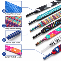 Lacets plats personnalisés imprimés en gros, logo par sublimation, lacets de chaussures en polyester, usine OEM Mingjia