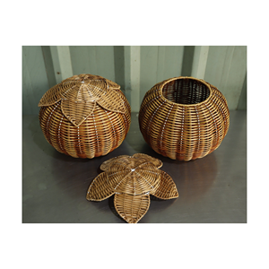 Panier rond/rectangulaire en rotin pour plateau de service ou stockage d'articles - Product Image 1