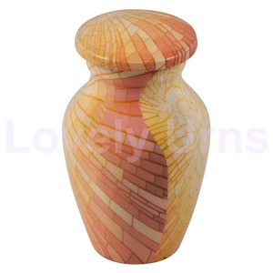 Sunburst Aluminium Keepsake <b>Mini</b> <b>Urns</b> <b>for</b> <b>Ashes</b> Free Velvet Box - Product Image 3