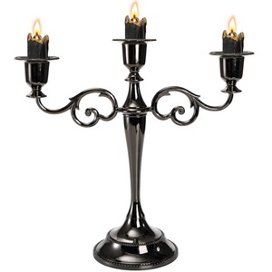 Candelabro decorativo de 3 brazos de Metal negro, centro de mesa para boda, evento, fiesta, Decoración de mesa para el hogar - Product Image 3