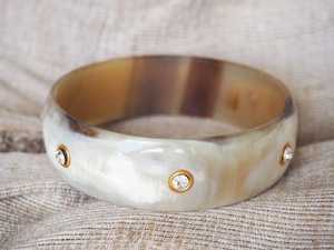 Vente directe de haute qualité femmes Style nautique poli corne de buffle Agate manchette Bracelet artisanat naturel cristal bracelets - Product Image 3