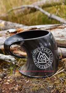 Tazas de cuerno pulido para entusiastas de la cerveza y reuniones rústicas decoración del hogar recipientes para beber - Product Image 2