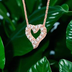 Voyage romantique 0.65 carats rond E-F/VVS-VS laboratoire cultivé diamant coeur forme pendentif 950 platine femmes breloques en gros - Product Image 6