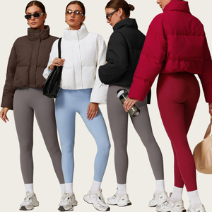 Chaqueta de entrenamiento transpirable de yoga sin costuras para mujer con patrón impreso de soporte medio para adultos - Product Image 3