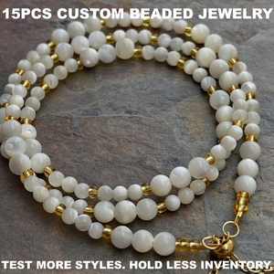 <span class=keywords><strong>Collana</strong></span> Lunga Stratificata con 15 Perle in Pietra Naturale Colorata Fatta a Mano, Bracciale Multistrato, Gioielli Moda Donna per Regalo - Product Image 1