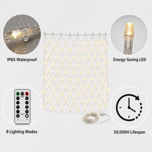 Guirnalda de Luces LED para Exteriores, Impermeable IP65, Decoración Navideña para Jardín, 2mx2m, 192 LED - Product Image 5