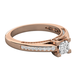 Bague solitaire en or 9 carats pour femmes, diamant cultivé en laboratoire, élégante et luxueuse - Product Image 2