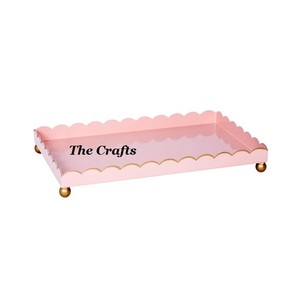 Bulk Metal Pink Color Food Serving <b>Tray</b> With Exclusive Quality Serving Dessert Food <b>Tray</b> For Wedding Party Usage - Product Image 1