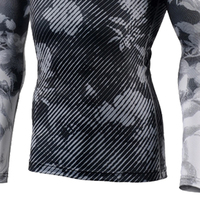 Offre Spéciale 100% coton hommes Slim Fit Rash Guard T-Shirt manches longues col rond séchage rapide surf Compression tricoté tissu