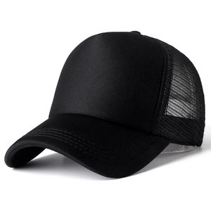 Solid <b>Black</b> Unisex trucker hat,mesh Adjustable Snapback <b>Baseball</b> <b>Cap</b> Factory Direct Supply Lightweight Style Trucker Hats - Product Image 5