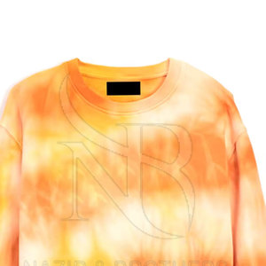 High Street Plus Size Men's Casual Tie Dye Sudaderas Parches personalizados Drop Shoulder Sudaderas con manga larga - Product Image 3