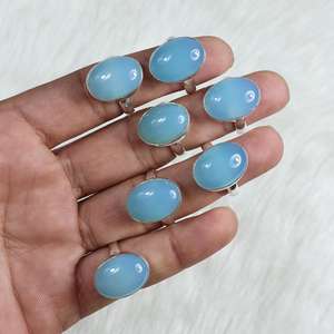 Natural Aqua Onyx Gemstone a granel al por mayor para la fabricación de joyas de boda Juego de bisel de estilo informal con suministro de plata - Product Image 1