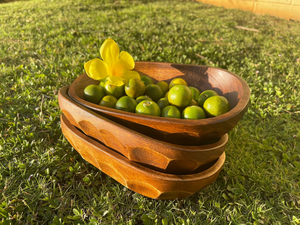 Ensemble de bols ovales de service en bois d'acacia poli, écologique, fait main, de haute qualité, 4 pièces, style moderne pour mariage - Product Image 3