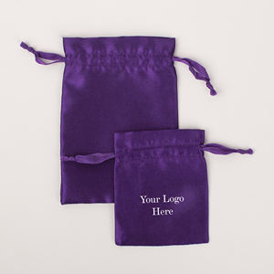 Pochette en satin personnalisée avec cordon de serrage, logo imprimé, sac en satin élégant, réutilisable, sac cadeau pour cosmétiques, faveurs de mariage, marquage - Product Image 5