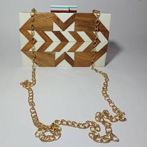 Bolso de Fiesta de Resina de Alta Calidad para Eventos, Bolso de Mano Tipo Clutch para Fiesta, Bolso Cruzado de Moda para Mujer, Bolso de Resina y Madera para Boda - Product Image 6