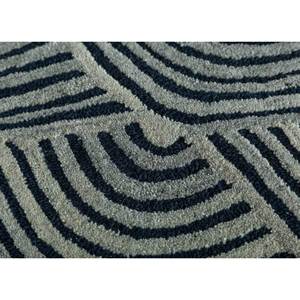 พรมขนสัตว์ทอมือ Tahn-03 สีเทา-ดำ ลายเรขาคณิต รูปทรงสี่เหลี่ยมผืนผ้า ลายทาง ดีไซน์แบบทอเรียบ หนา 10 มม. สำหรับใช้ในบ้าน - Product Image 3