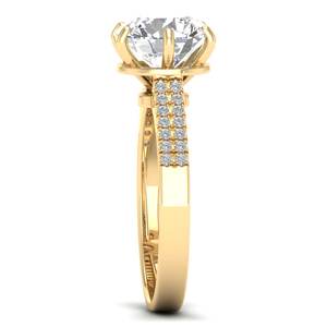 Anillos de Compromiso Solitario de Diamante Cultivado en Laboratorio CVD de Corte Redondo de 2.8 Quilates, Oro Sólido de 14K Personalizable REYES, Joyería Fina para Mujer - Product Image 3