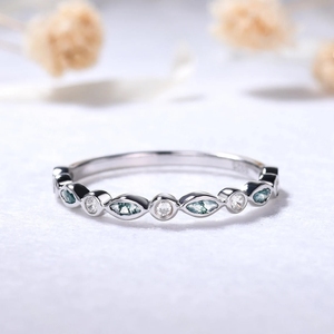 แหวนอัญมณีมอสสีทองแท้ดีไซน์ใหม่หรูหราพร้อมแหวนเพชรแท้ - Product Image 2