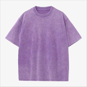 T-shirts surdimensionnés vintage unisexe en jersey baggy délavé à l'acide hauts d'entraînement mode de rue conception vierge hauts en coton - Product Image 6