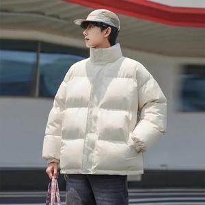 Abrigos Parka de Color liso para hombre, ropa de calle informal de manga larga, abrigos de invierno para hombre, chaqueta acolchada con cremallera frontal para hombre - Product Image 2