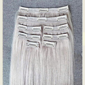 Ensemble complet d'extensions de cheveux vietnamiennes CLIP IN faites avec la technique slave offrant un volume naturel léger - Product Image 2