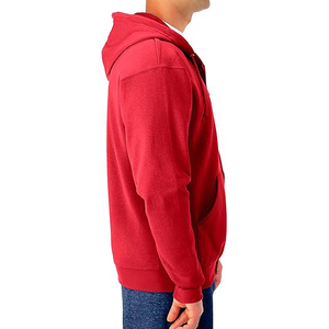 Relaxed zipper hoodie minimalist design solid tone thick knit interior gentle comfort for sale - Product Image 3