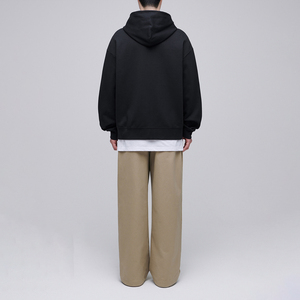 Sudaderas con capucha de talla grande para hombre de alta calidad con doble cremallera, ropa informal negra, Sudadera con capucha transpirable, peso ligero, sudaderas con capucha Unisex de secado rápido - Product Image 3